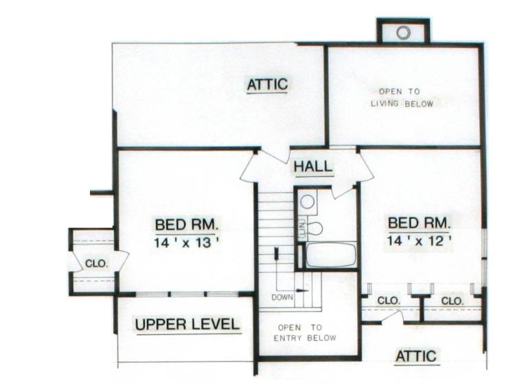 Upper level floor plan
